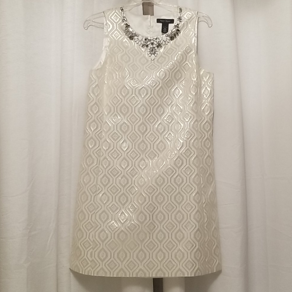 White House Black Market cream dress
